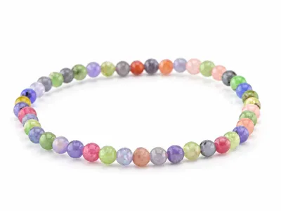 Armband mit natürlichem Tansanit, rosa Turmalin und Tsavorit
