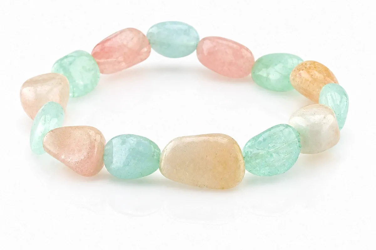 Armband mit Aquamarin und Morganit AA