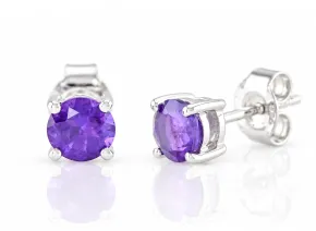Silberohrringe mit natürlichem Amethyst