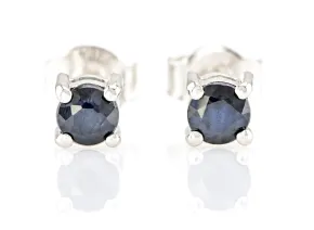 Silberohrringe mit natürlichem Blauem Saphir
