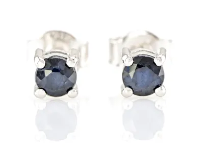 Silberohrringe mit natürlichem Blauem Saphir