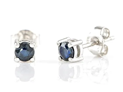 Silberohrringe mit natürlichem Blauem Saphir