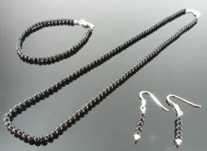 Set mit schwarzem Turmalin 4mm