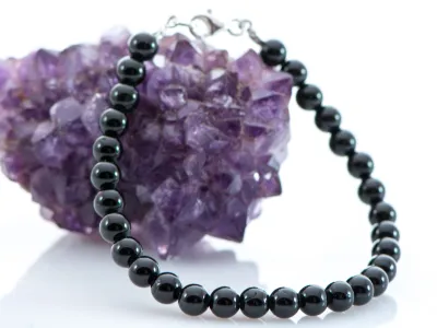 Schwarze Turmalin Armband 6mm