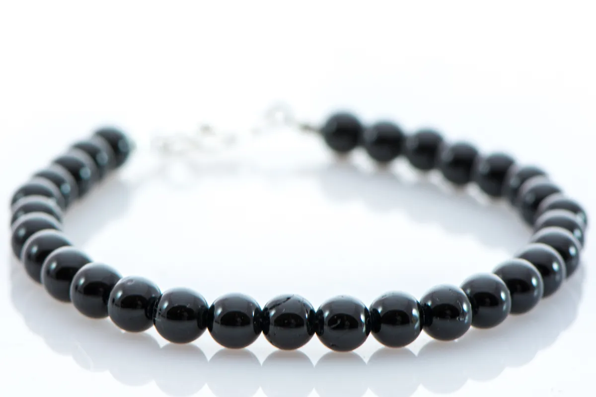 Schwarze Turmalin Armband 6mm