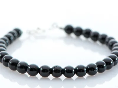 Schwarze Turmalin Armband 6mm